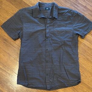 O'Neill Men's Dark Gray Striped Casual Shirt
